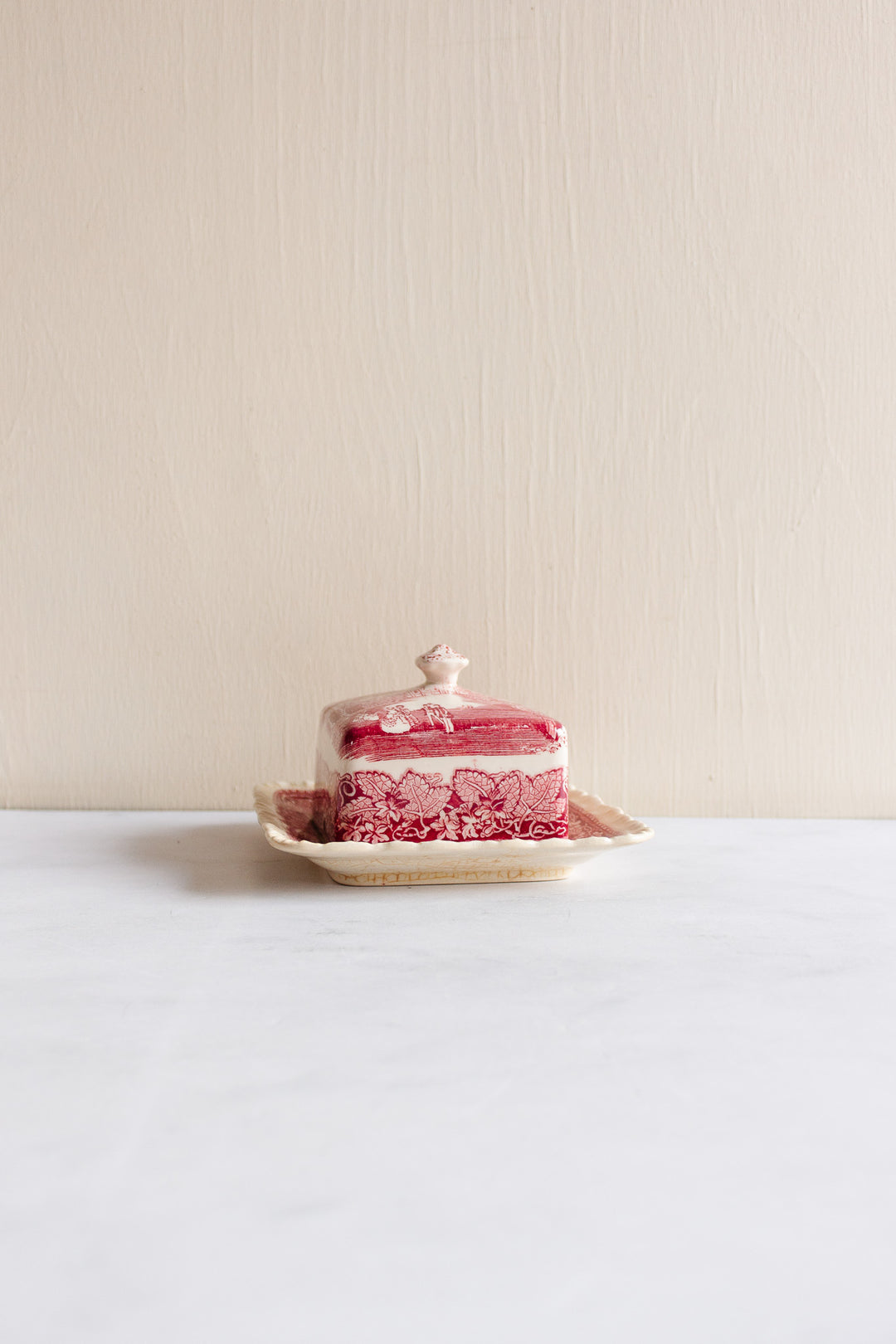 antique English Mason ironstone “Vista Pink” dinnerware collection