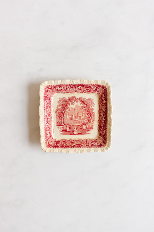 antique English Mason ironstone “Vista Pink” dinnerware collection