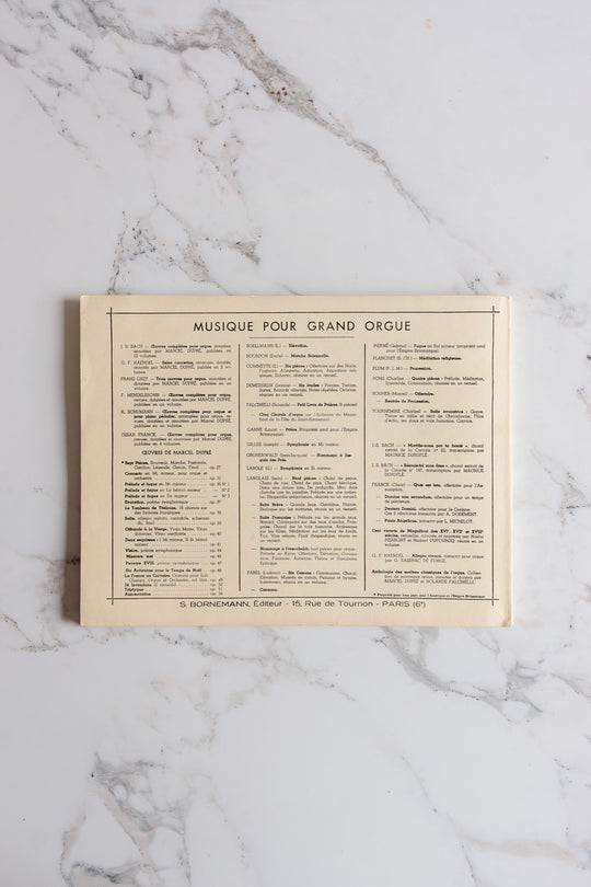1930s french "oeuvres pour orgue" with red typography