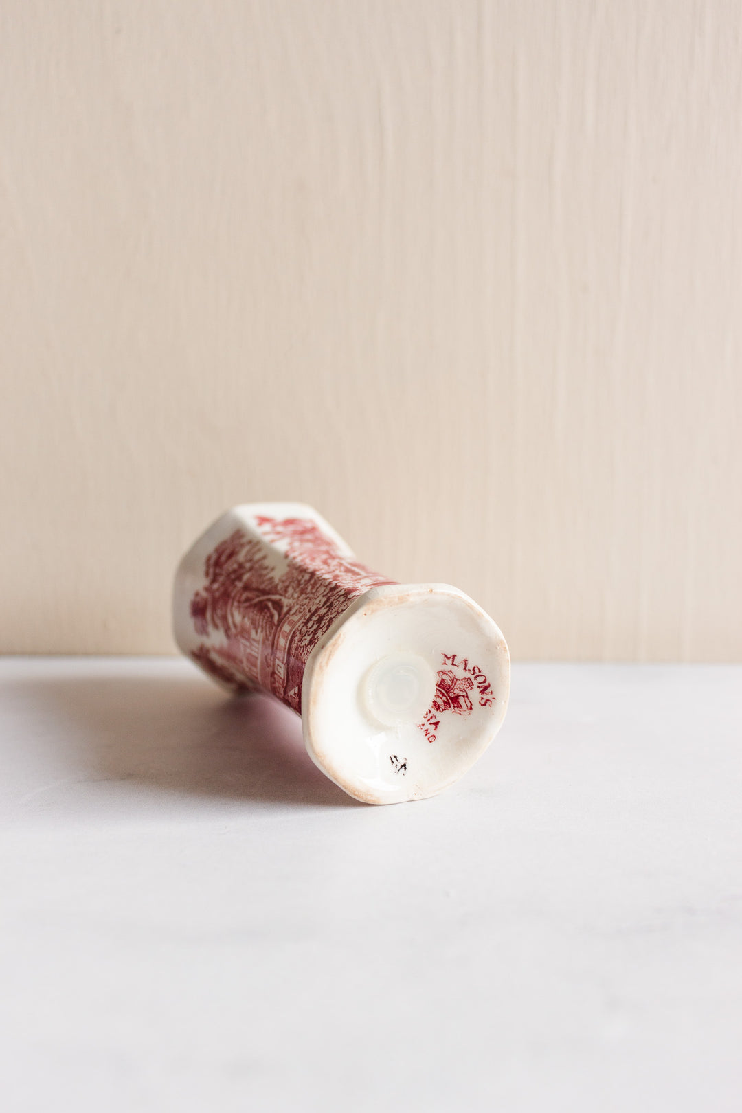 antique English Mason ironstone “Vista Pink” dinnerware collection