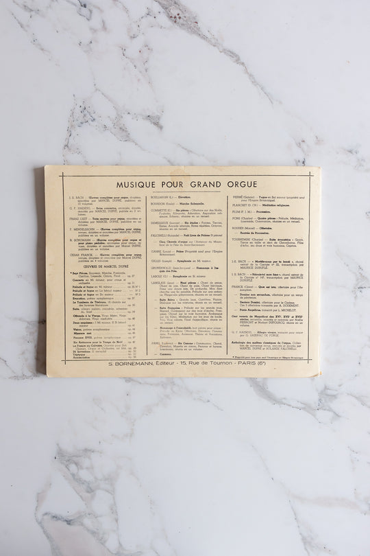 1930s french "oeuvres pour orgue" with red typography