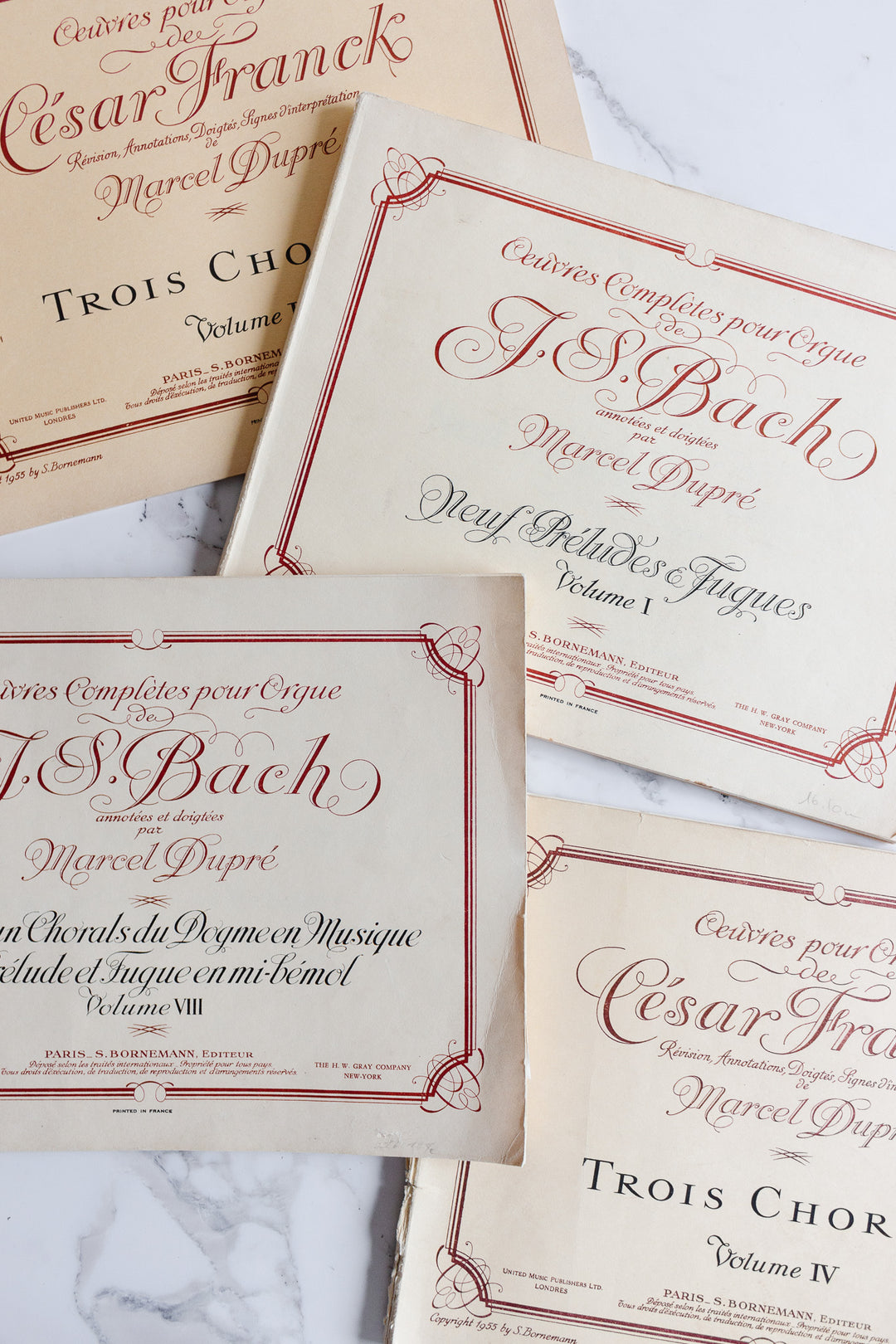 1930s french "oeuvres pour orgue" with red typography