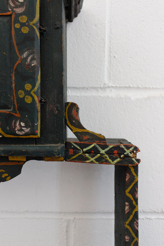 19th century European folk art spice rack shelf