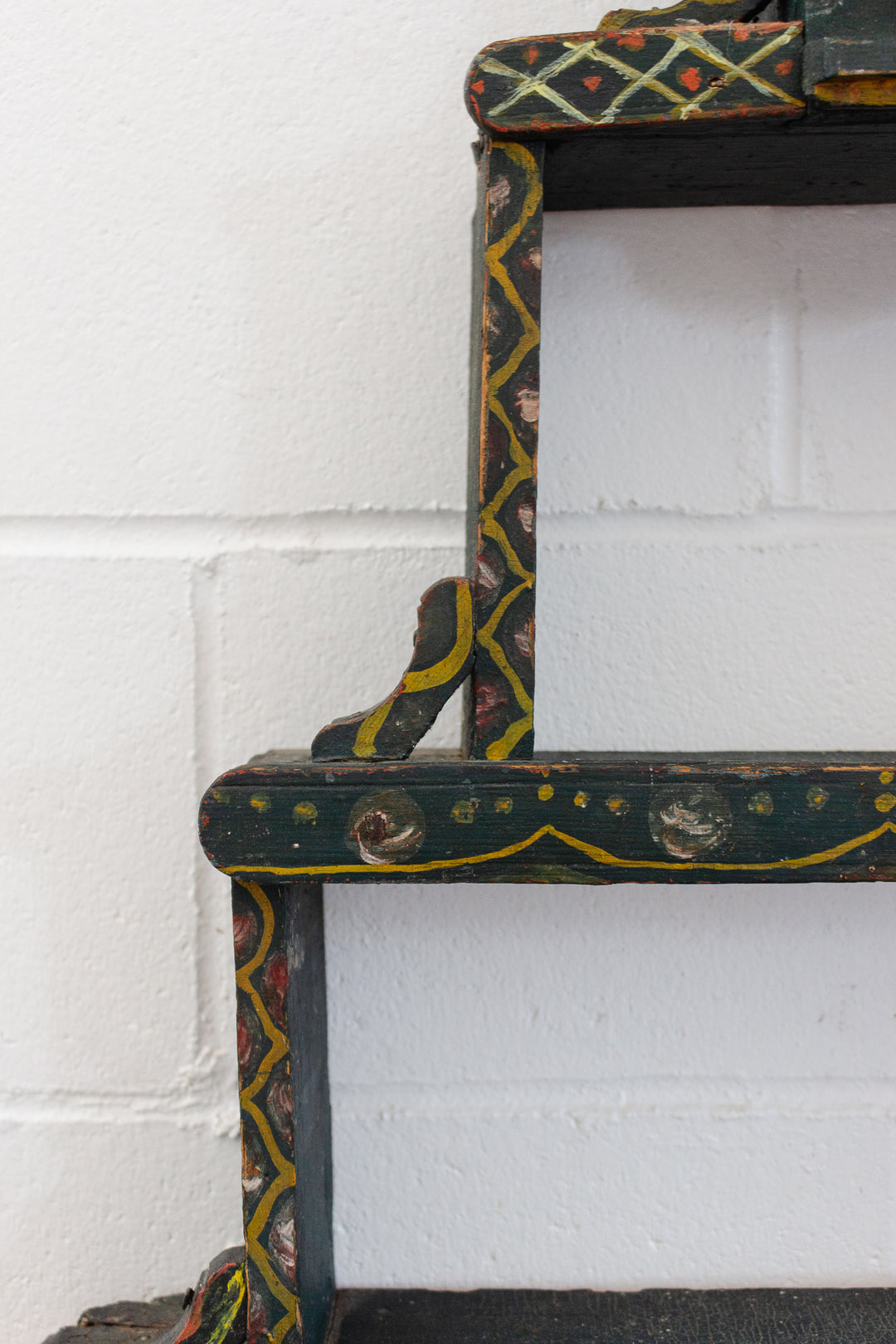 19th century European folk art spice rack shelf