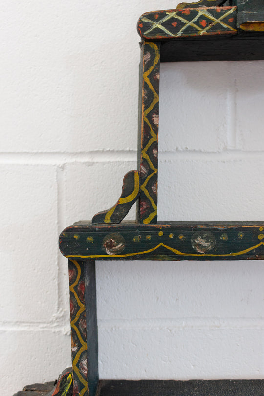 19th century European folk art spice rack shelf