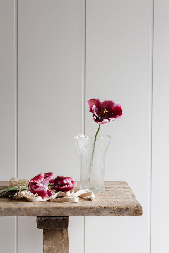 vintage italian embossed glass vase