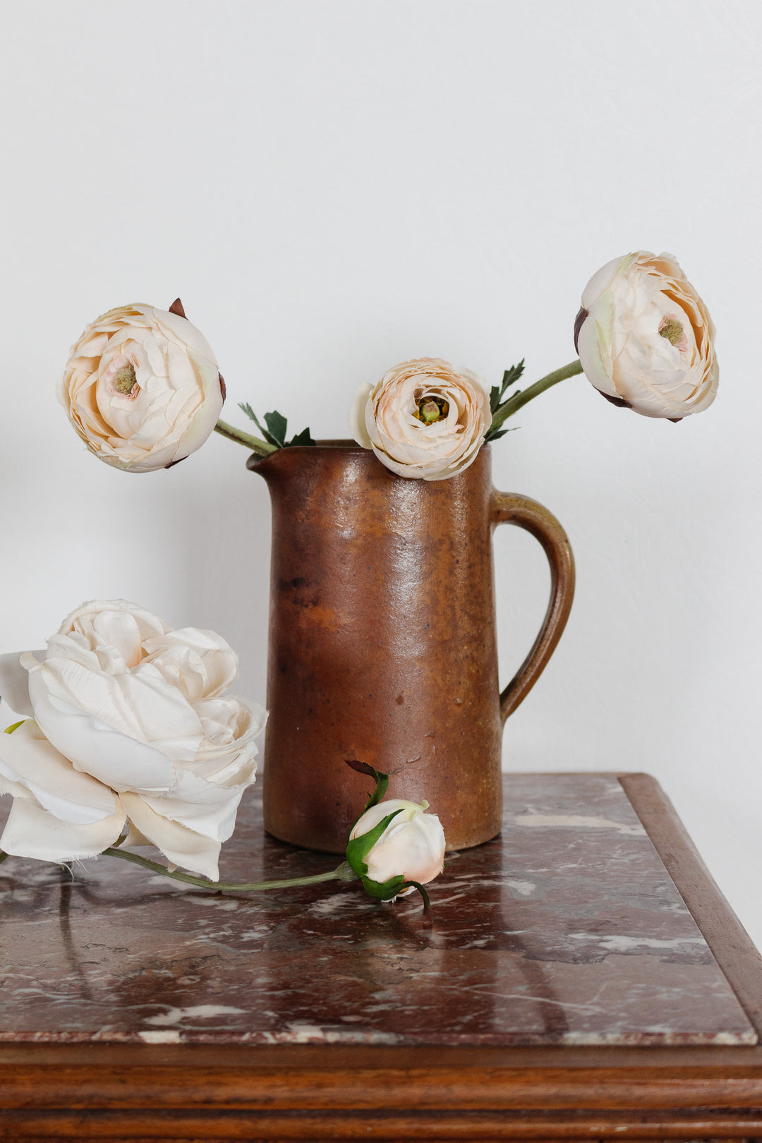 vintage French stoneware pitcher