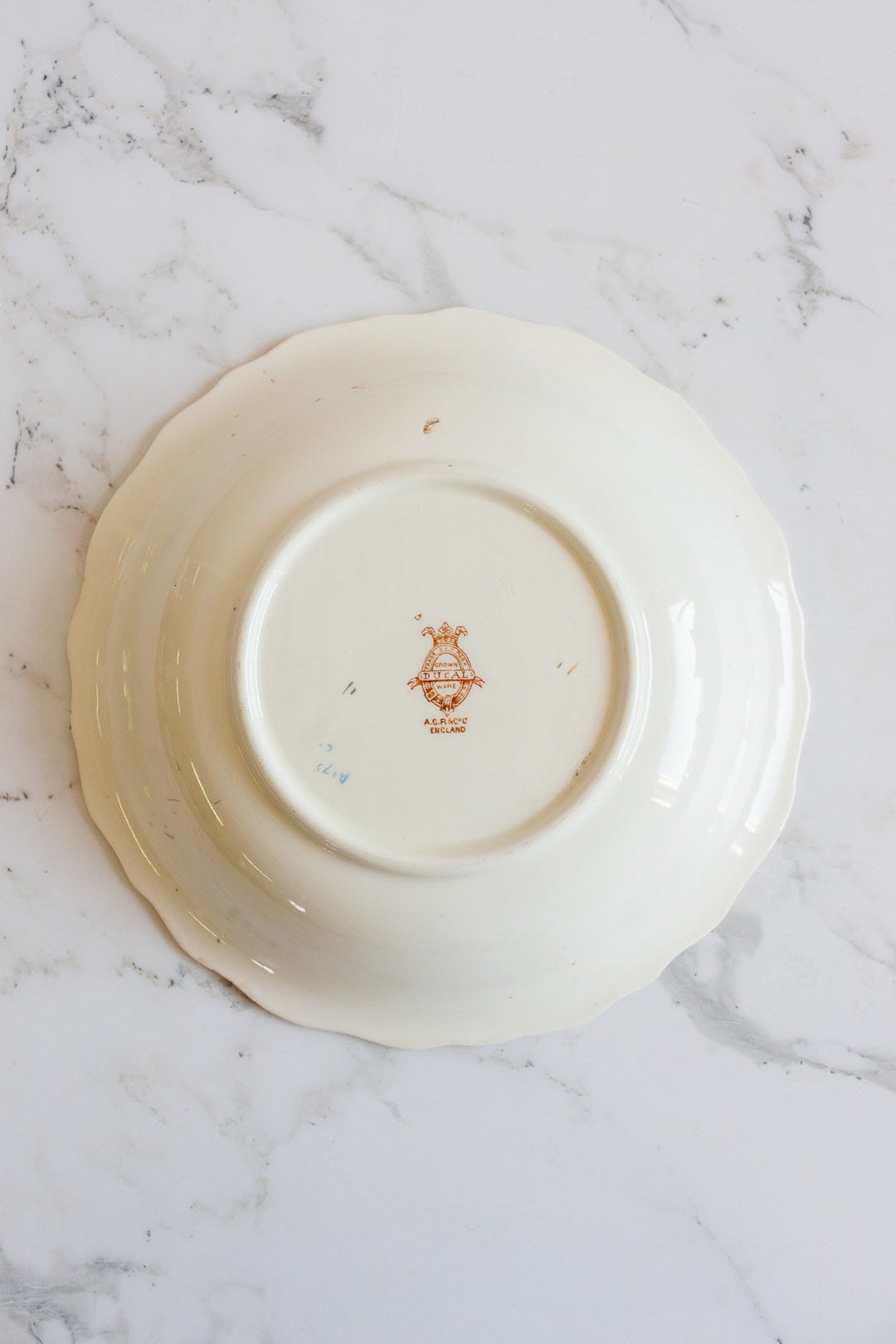 antique crown ducalware birds of paradise hand painted serving bowl