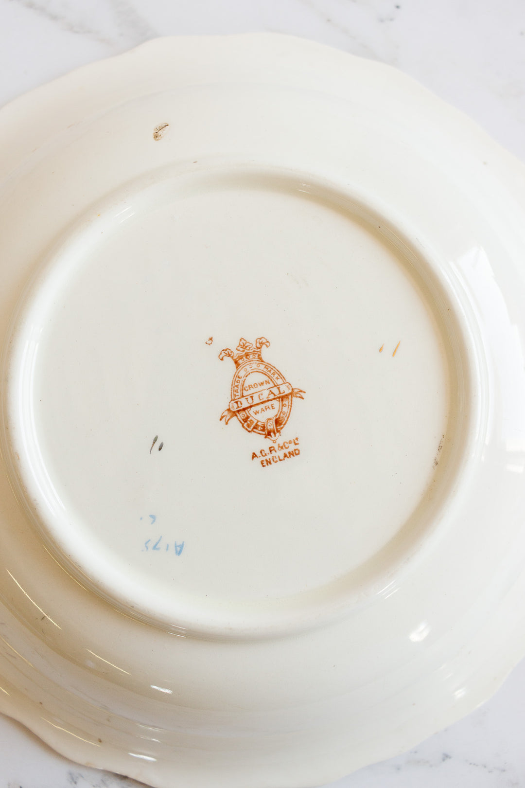 antique crown ducalware birds of paradise hand painted serving bowl