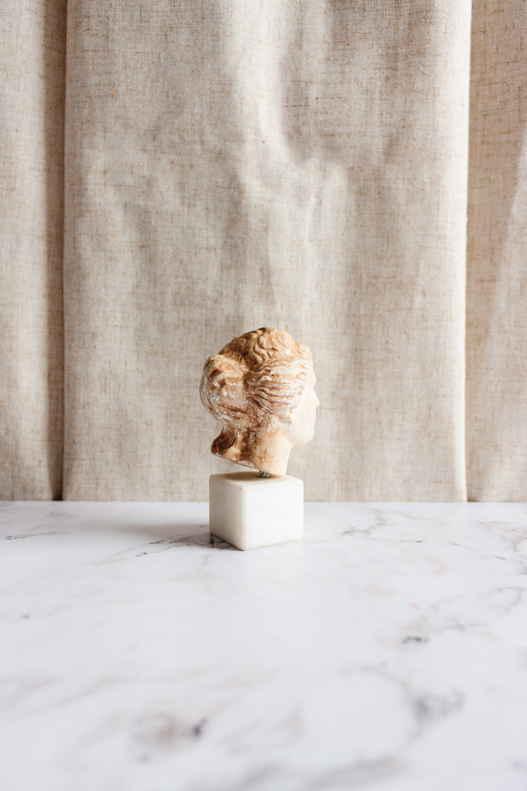 vintage petite Grecian plaster bust