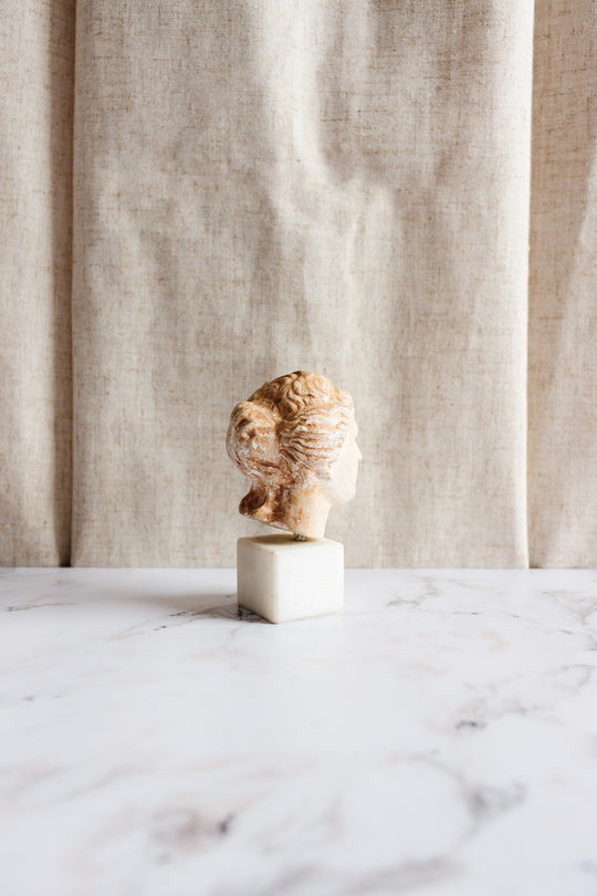 vintage petite Grecian plaster bust