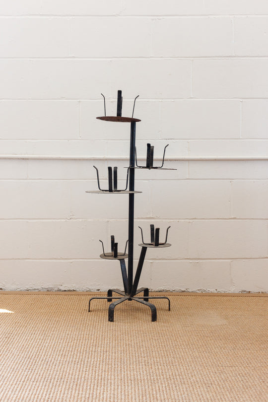 vintage French wrought iron florist display stand