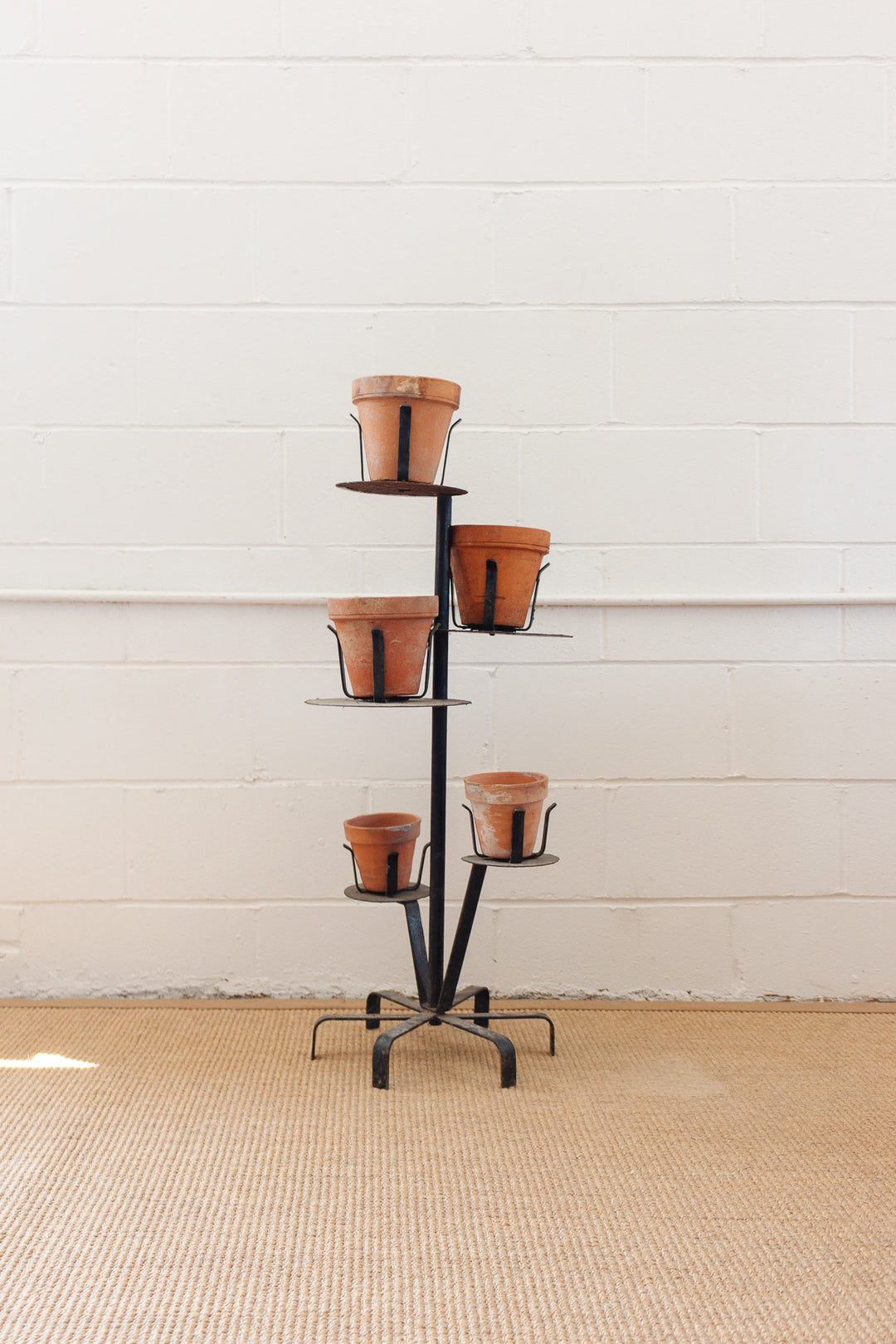 vintage French wrought iron florist display stand