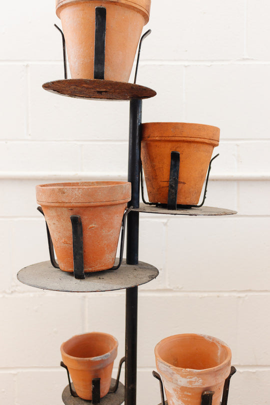 vintage French wrought iron florist display stand