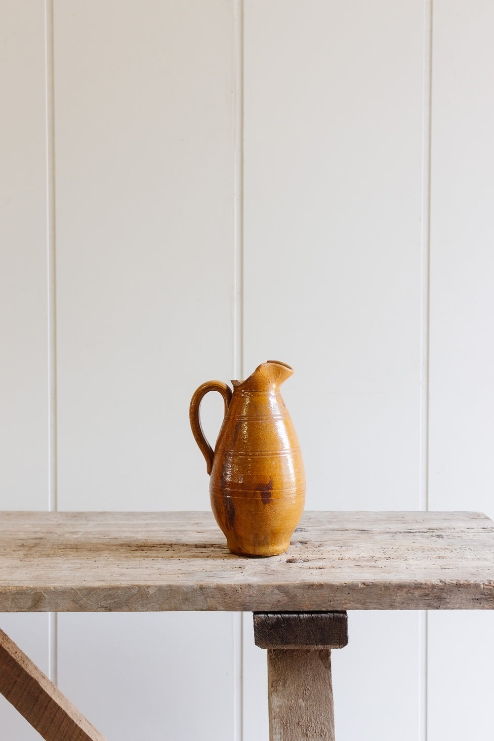 vintage french studio pottery stoneware pitcher