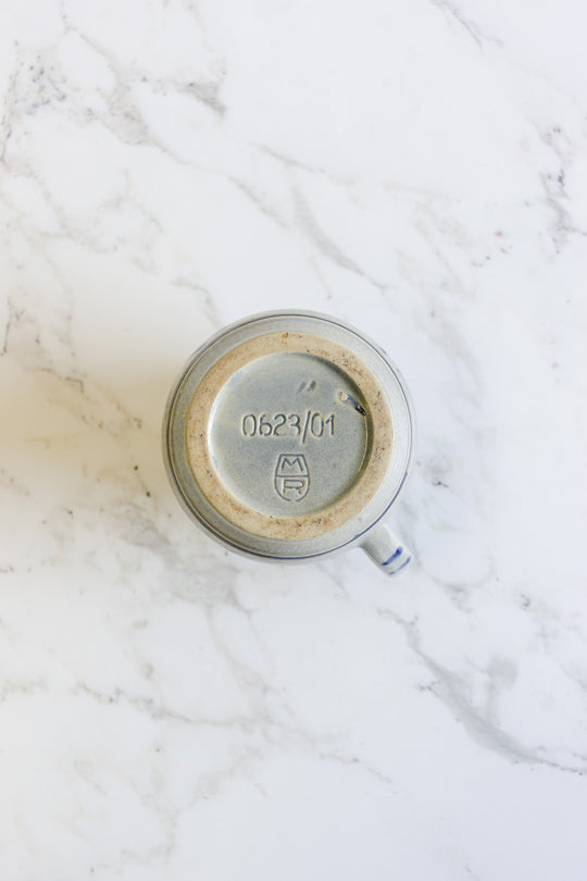 vintage german marzi & remi cobalt blue salt glazed pitcher