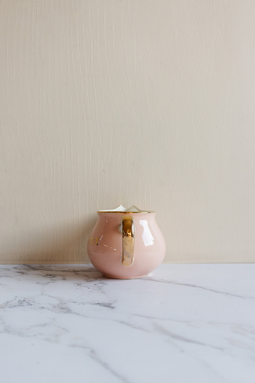 vintage pink and gold villeroy & boch "nous deux" creamer