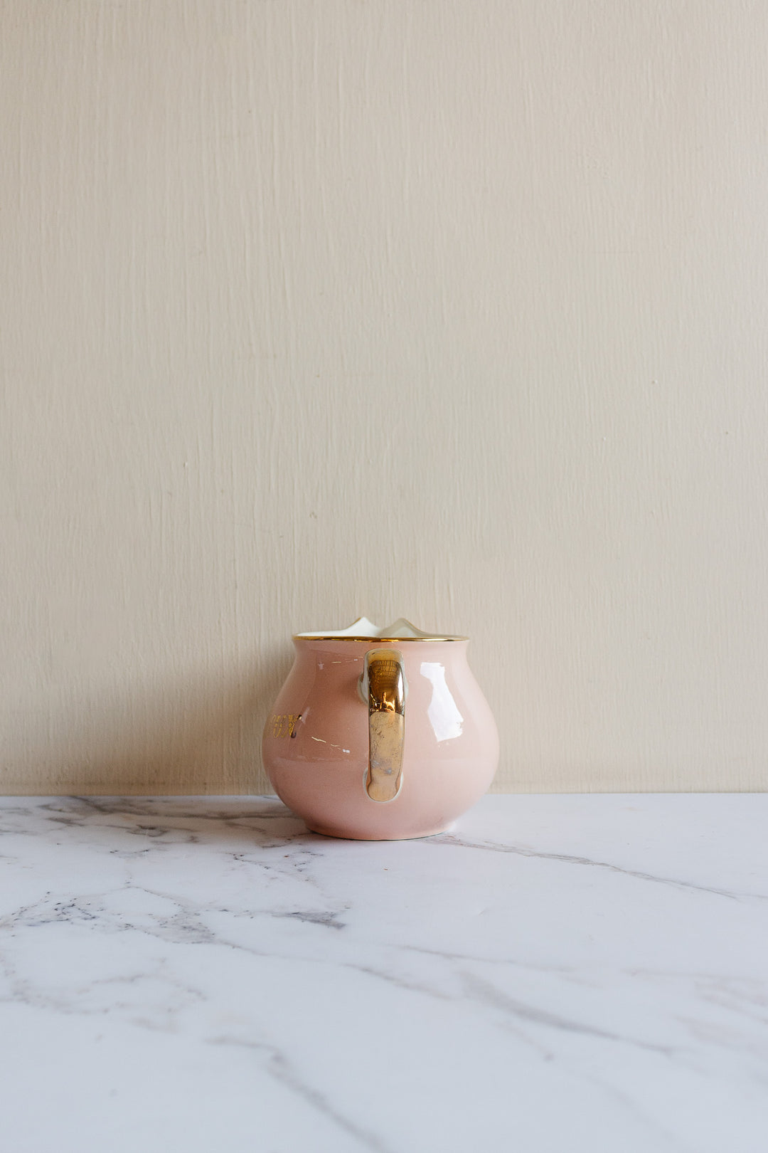 vintage pink and gold villeroy & boch "nous deux" creamer