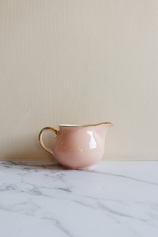 vintage pink and gold villeroy & boch "nous deux" creamer
