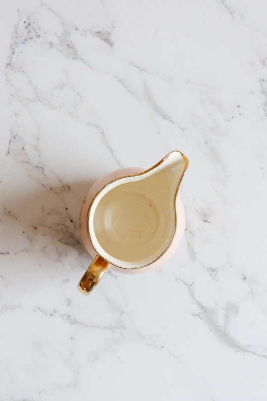 vintage pink and gold villeroy & boch "nous deux" creamer