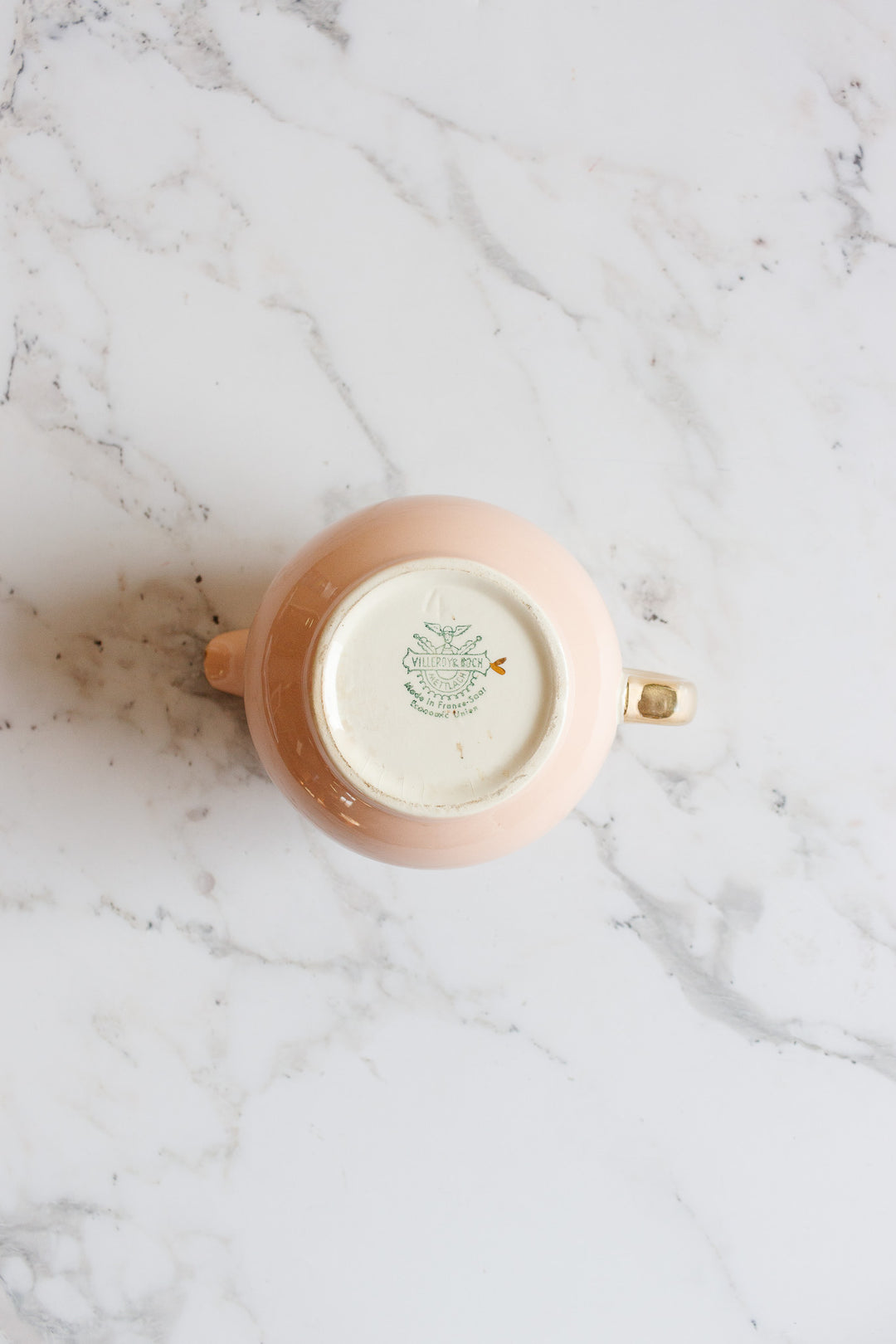 vintage pink and gold villeroy & boch "nous deux" creamer