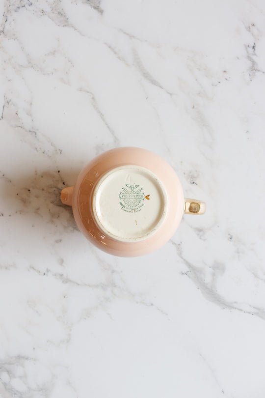 vintage pink and gold villeroy & boch "nous deux" creamer