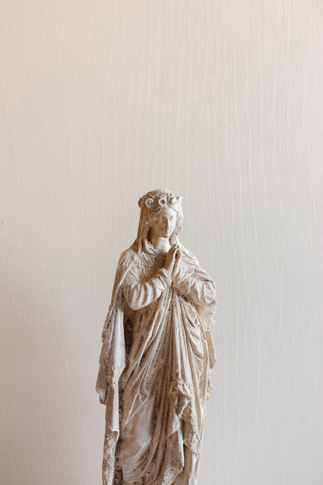 19th century French plaster “vierge Marie” sculpture