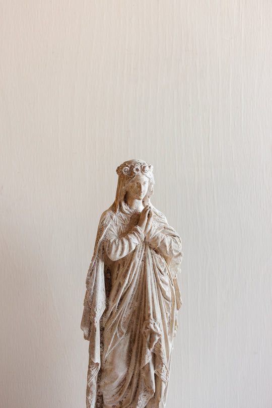 19th century French plaster “vierge Marie” sculpture