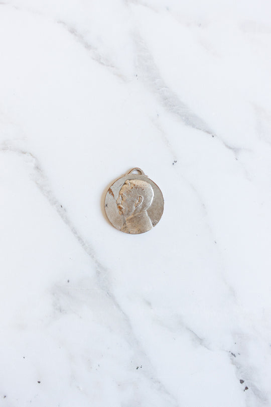 antique french WW1 medallion "until the end"