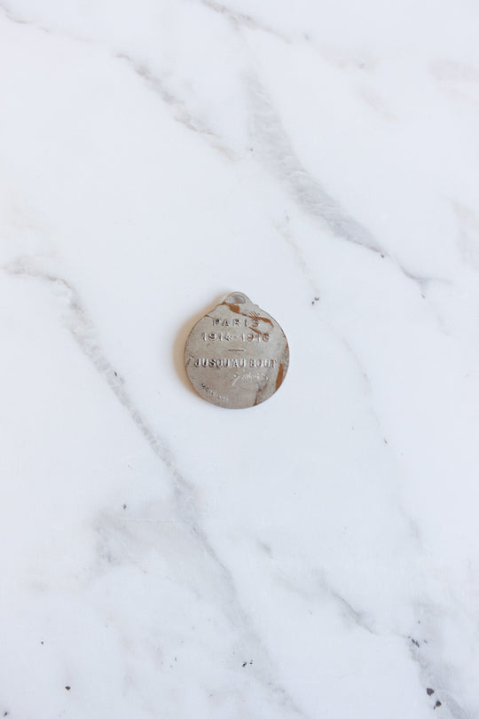 antique french WW1 medallion "until the end"