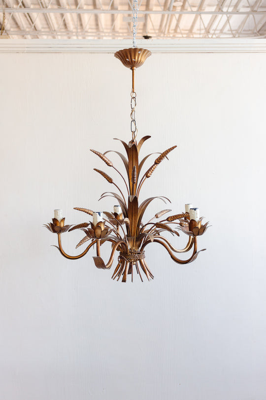 1970s Hans Kögl “golden wheat” chandelier