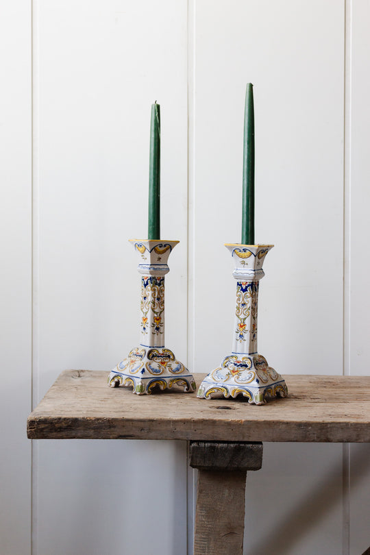 19th century french rouen candlesticks