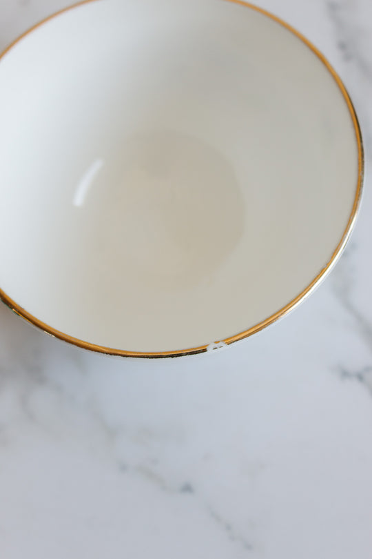 antique english bone china hand painted bowl