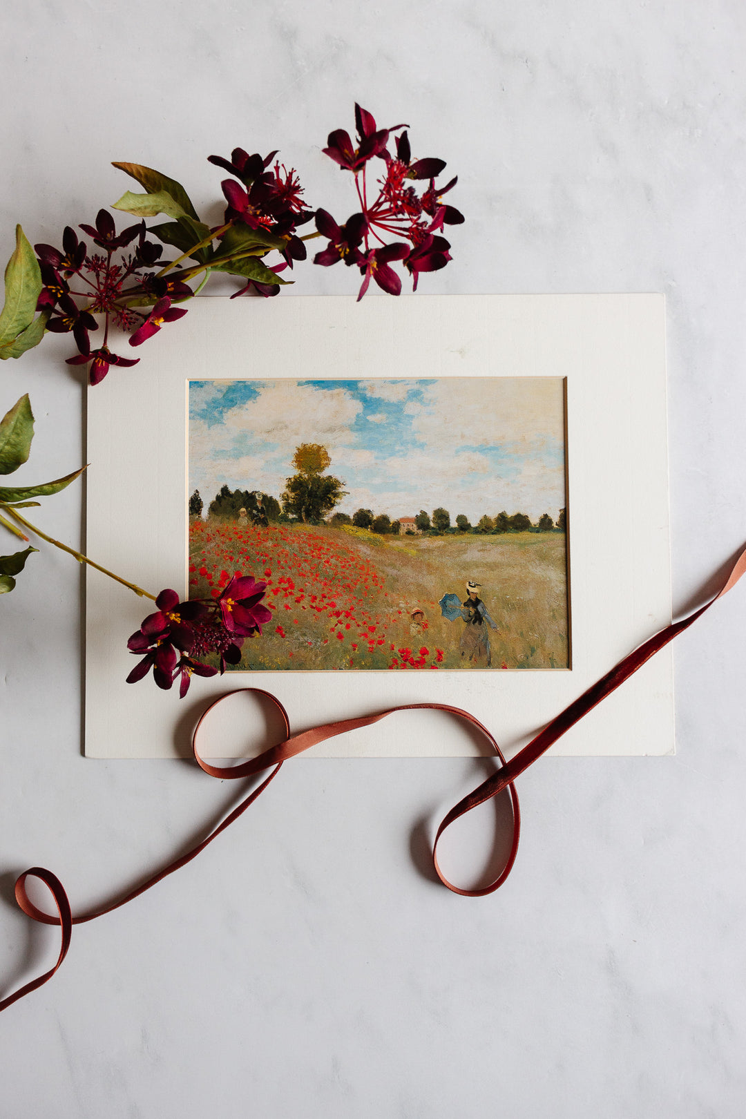 vintage musée d’Orsay matted print: “Coquelicots”, Monet