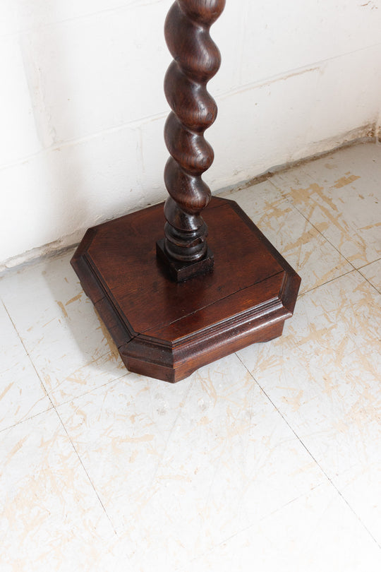 19th century French oak barley twist pedestal
