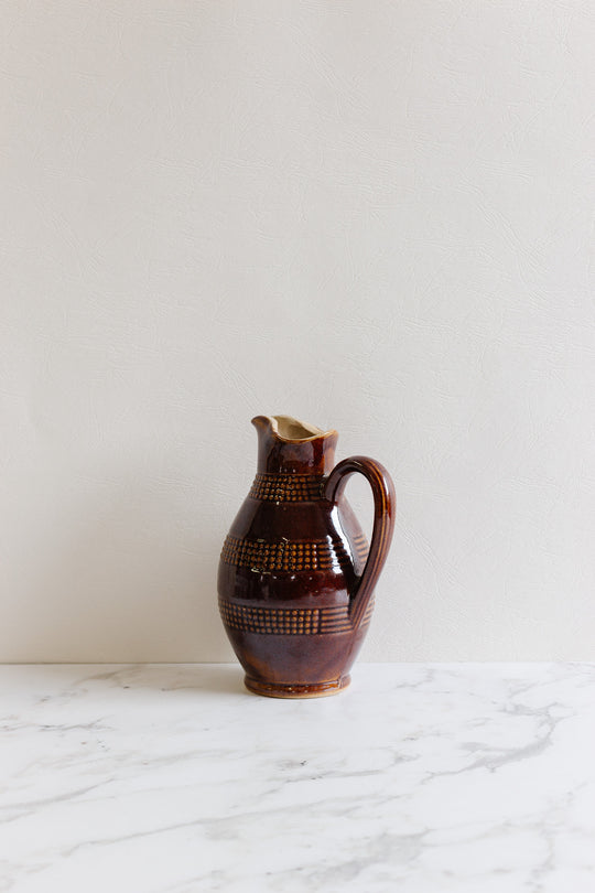 vintage french stoneware pitcher