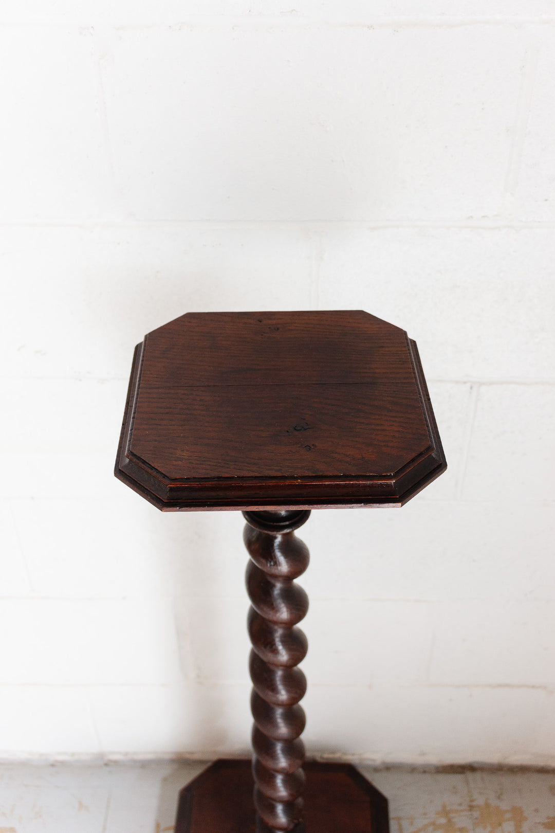 19th century French oak barley twist pedestal