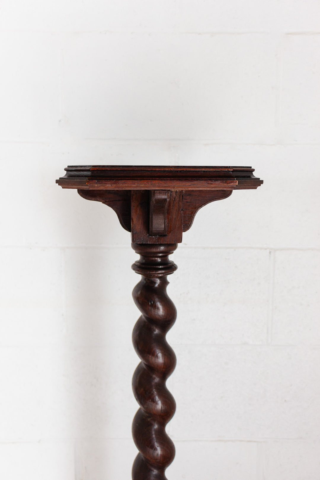 19th century French oak barley twist pedestal