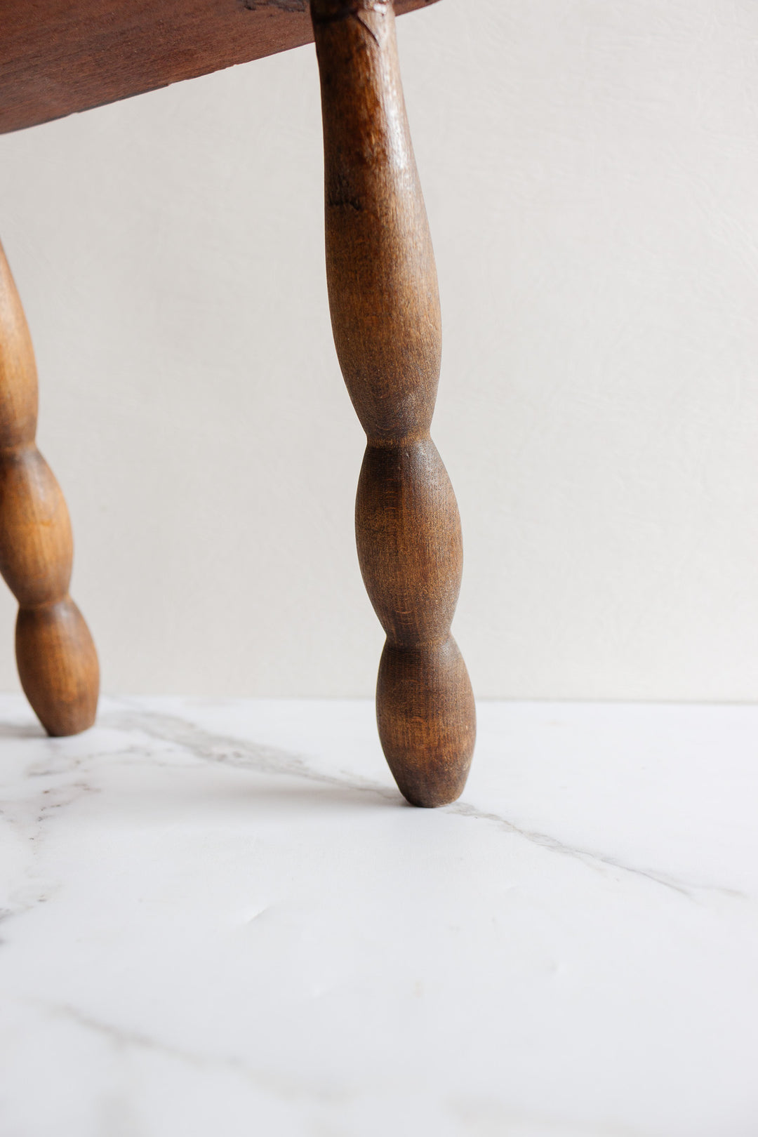 vintage french turned leg wood "petite" stool