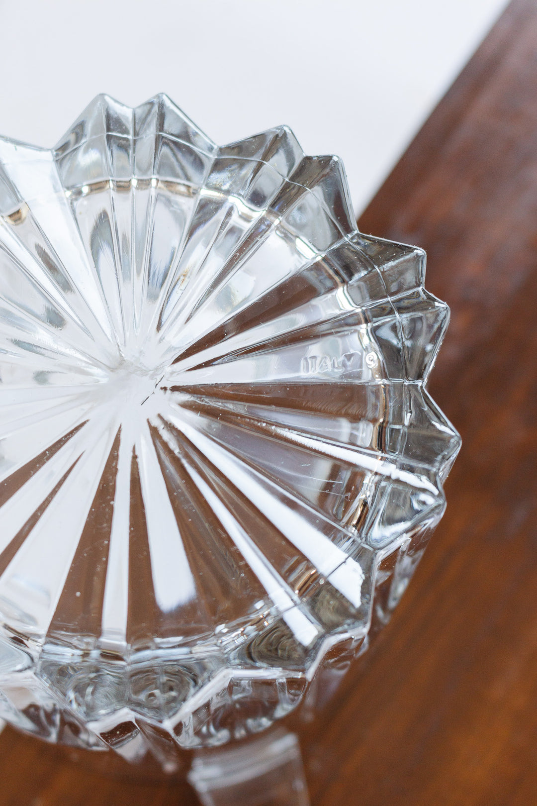 vintage italian cut glass ice bucket