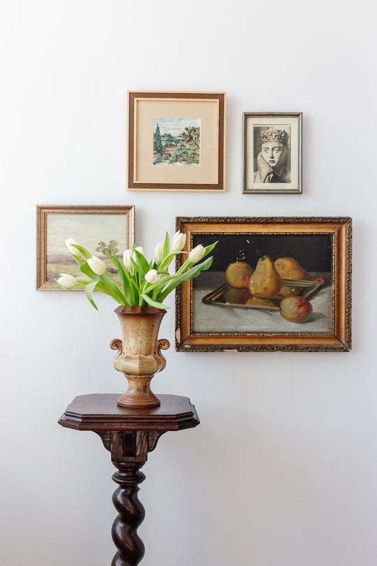 19th century French oak barley twist pedestal