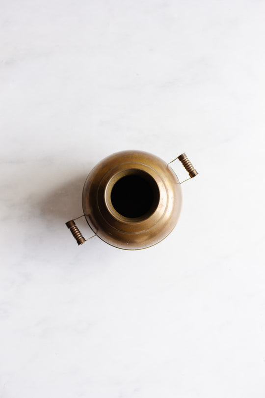 vintage Egyptian brass bean pot