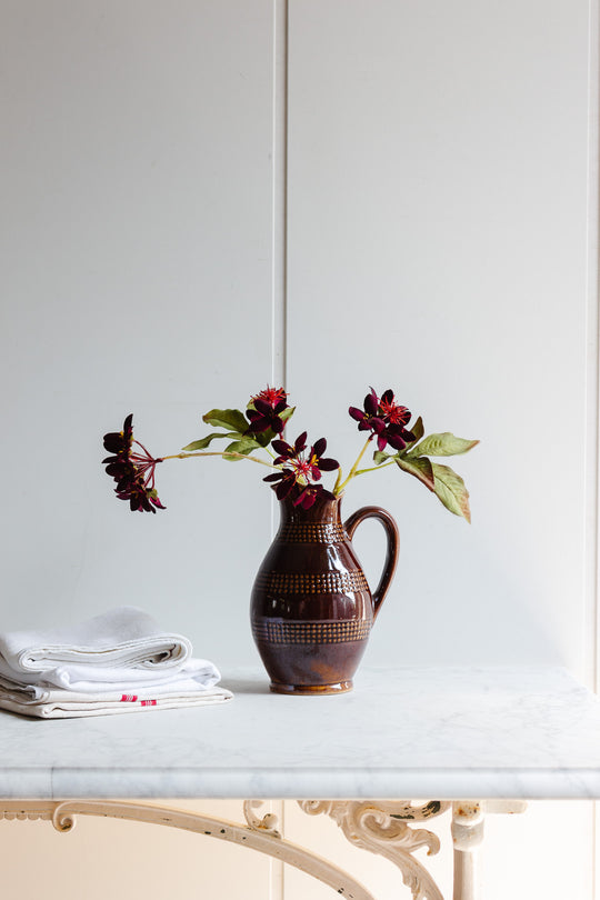 vintage french stoneware pitcher