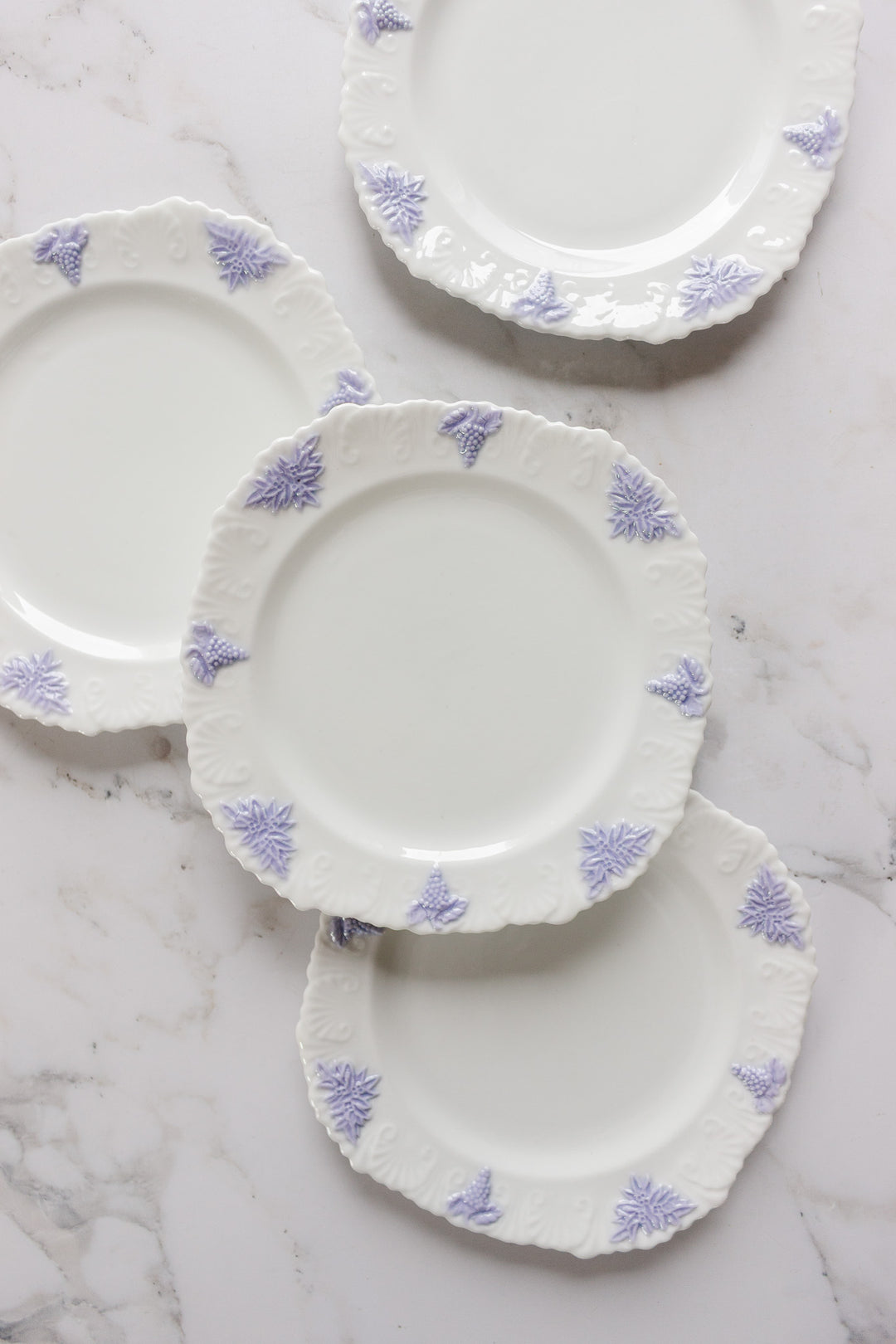 vintage royal staffordshire salad plates with raised design