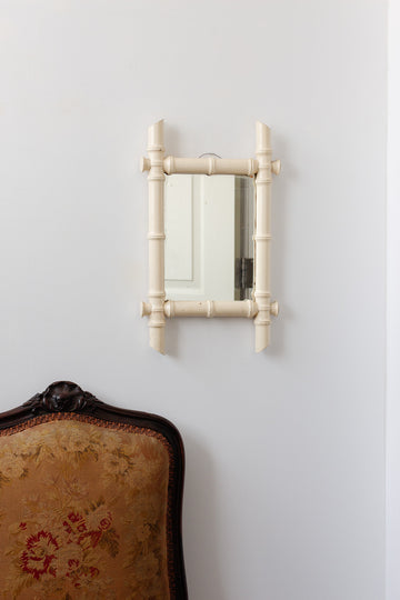 1930s french painted bamboo mirror