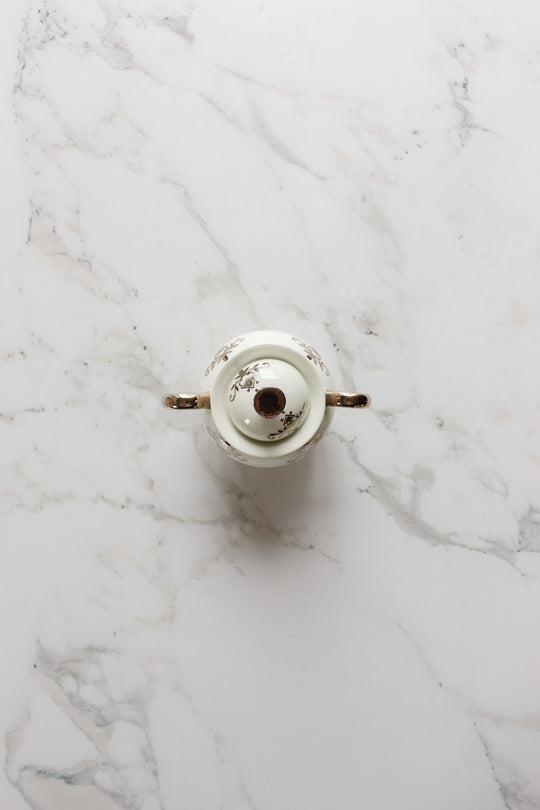 vintage italian richard ginori teapot and sugar bowl