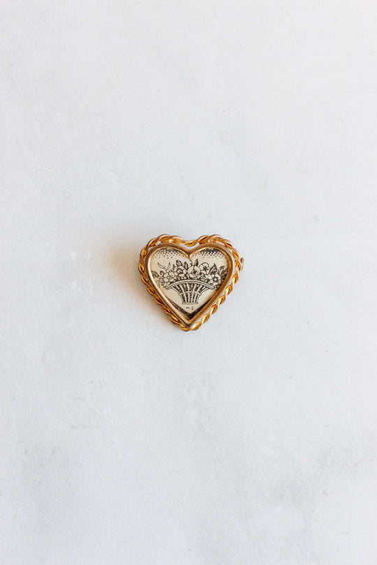 antique french "fleurs en coeur" brooch