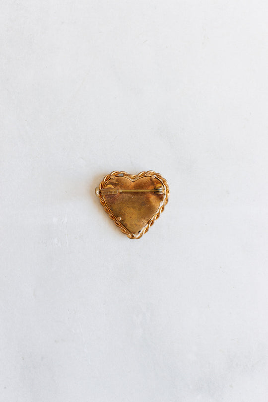 antique french "fleurs en coeur" brooch