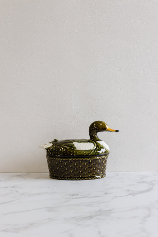 vintage geo "barbotine" duck tureen