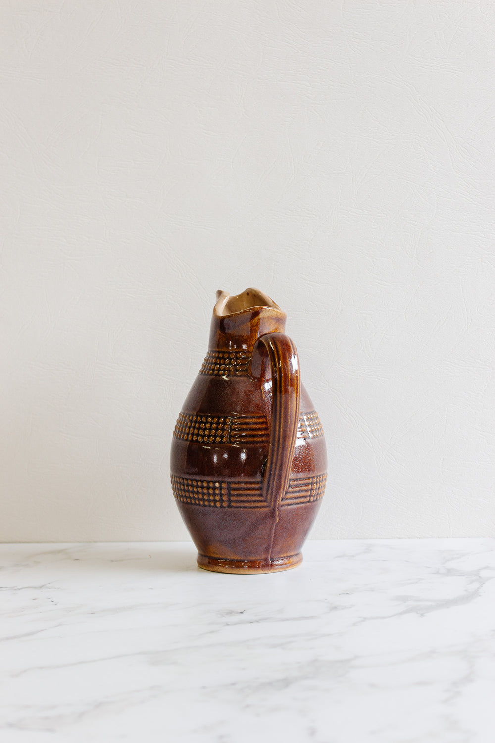 vintage french stoneware pitcher i